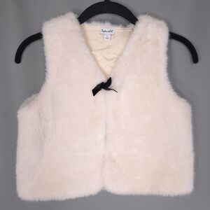 SPLENDID Kids Girls Faux Fur‎ Vest Cream Size 8 Sleeveless Soft Cozy Elegant